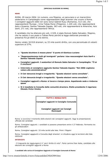 Pagina 1 di 5 12/01/2006 http://www.stranieriinitalia.it/news ...