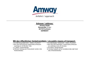 Mit den öffentlichen Verkehrsmitteln - Amway