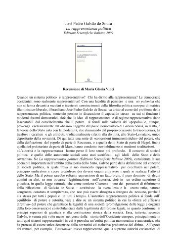Recensione di Maria Gloria Vinci - PoliticaMente