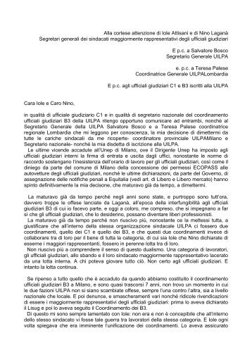 lettera di dimissioni - ufficiale giudiziario su internet - UIUG