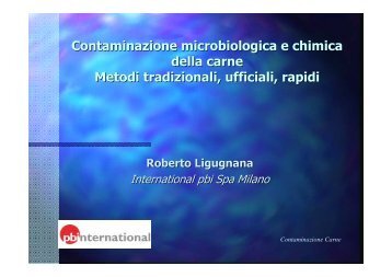Contaminazione microbiologica e chimica della carne Metodi ... - Aita