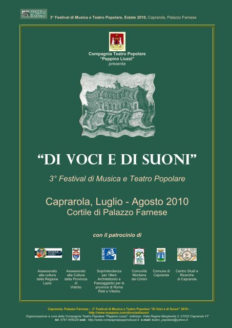 2010, Luglio-Agosto, Caprarola - festival di musica e ... - Amistrada