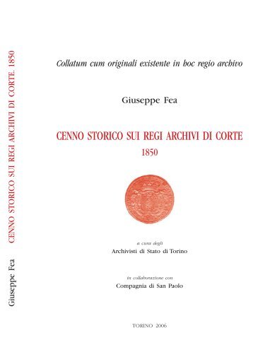 Volume «REGI ARCHIVI» x PDF - Archivio di Stato di Torino