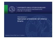 Operazioni aritmetiche nel sistema binario