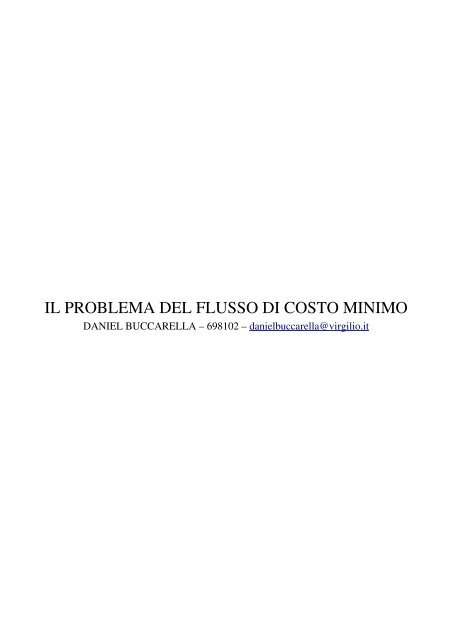 IL PROBLEMA DEL FLUSSO DI COSTO MINIMO - TWiki