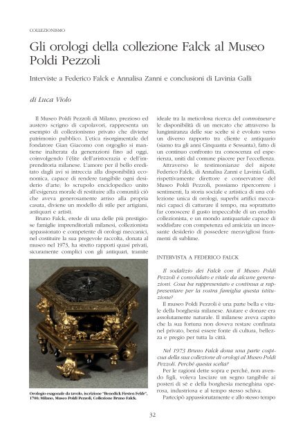 Gli orologi della collezione Falck al Museo Poldi Pezzoli