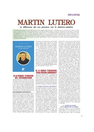 MARTIN LUTERO - Fede e Cultura