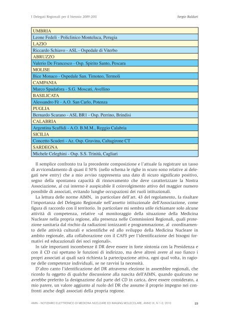 NOTIZIARIO DI MEDICINA NUCLEARE ED IMAGING ... - AIMN