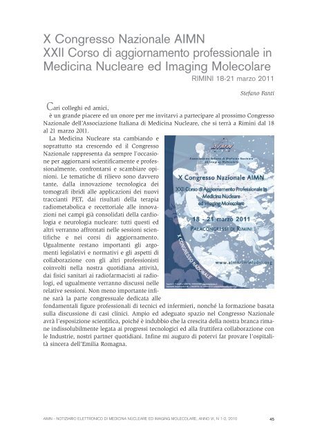 NOTIZIARIO DI MEDICINA NUCLEARE ED IMAGING ... - AIMN