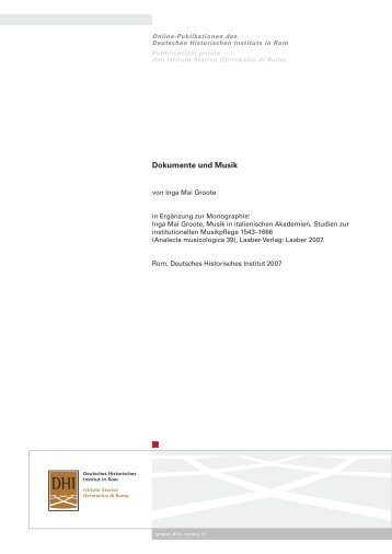 Dokumente und Musik - Istituto Storico Germanico