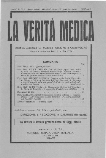 La Verità Medica N. 6 - Facoetti