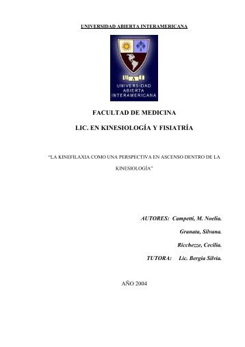 facultad de medicina lic. en kinesiología y fisiatría - Vaneduc