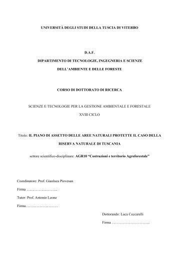 università degli studi della tuscia di viterbo daf dipartimento di ...