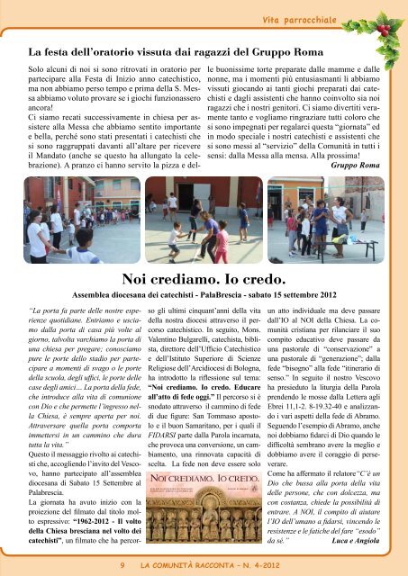 LA COMUNITà RACCONTA - Parrocchia di Castelletto di Leno (Bs)