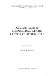 Guida dello studente a.a. 2005/2006 - Università Cattolica del Sacro ...