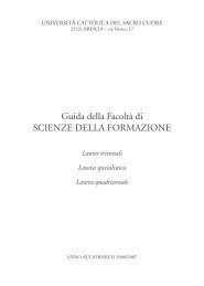 Guida della Facoltà di SCIENZE DELLA FORMAZIONE - Università ...