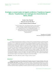 Ecologia e conservação do lagarto endêmico Tropidurus ... - Biotemas