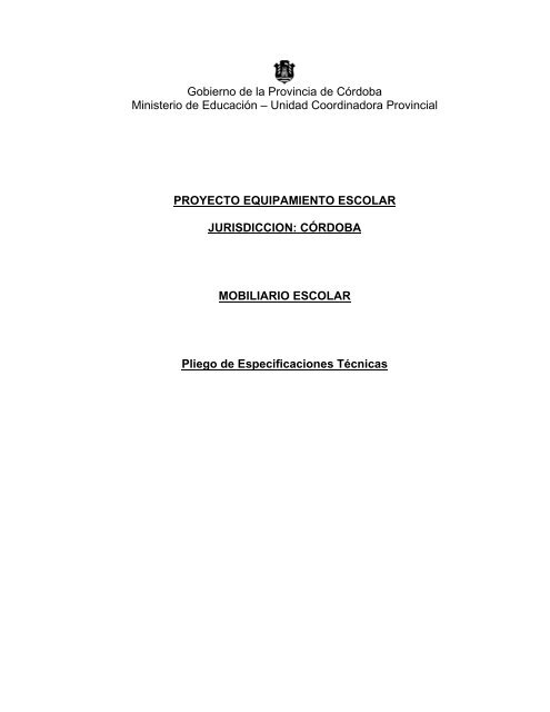 Pliego de Especificaciones Técnicas - Gobierno de la Provincia de ...