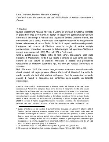 Luca Lorenzetti, Marilena Marsella - Università degli Studi di ...