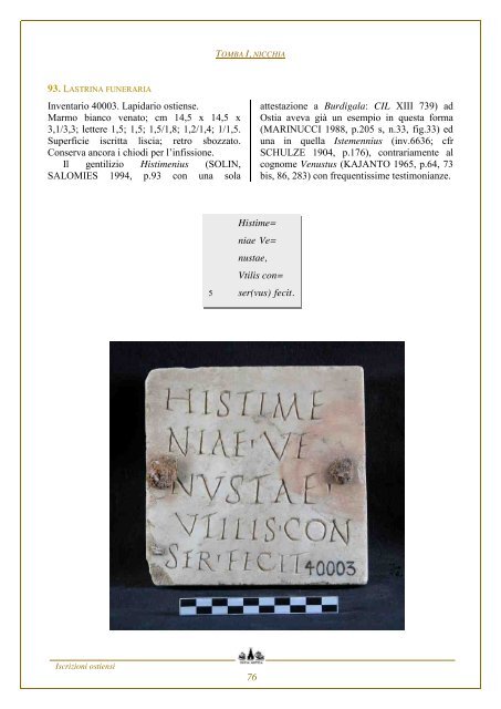 Disiecta membra - Soprintendenza archeologica di Roma ...