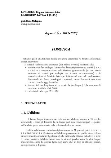 linguistica latina I.pdf - Lumsa