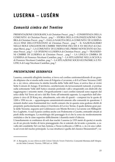 Isole di cultura.pdf - Centro Documentazione Luserna