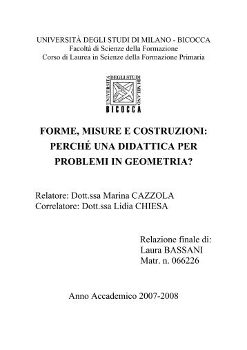 perché una didattica per problemi in geometria? - Matematica