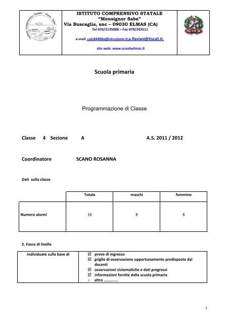 4 - Istituto Comprensivo Monsignor Saba - Elmas