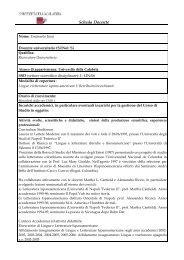 Scheda Docente - Lettere e filosofia - Università della Calabria