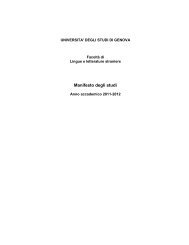 Manifesto degli studi - Lingue e Letterature Straniere - Università ...