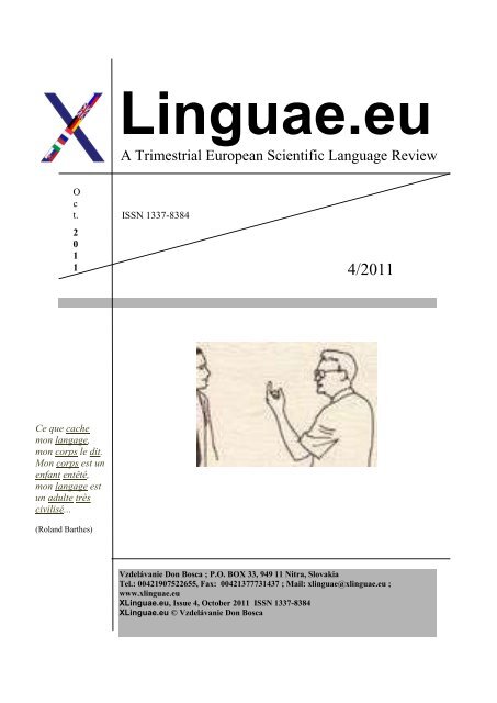 A Trimestrial European Scientific Language Review - KIS