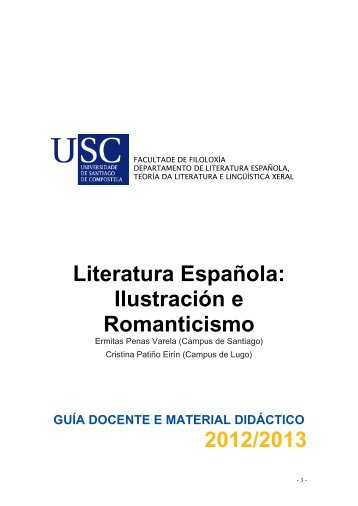Literatura Española: Ilustración e Romanticismo - Universidade de ...
