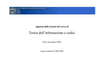 Teoria dell'informazione e codici - Comlab