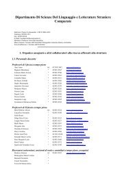 Dipartimento Di Scienze Del Linguaggio e Letterature Straniere ...