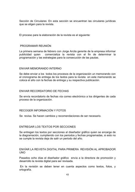 diseño manual de procedimientos para la elaboración de la revista ...