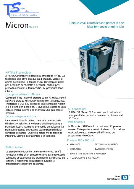 hsajet micron printer