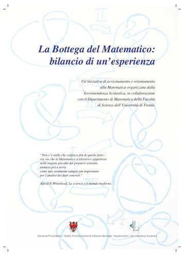 la Bottega del Matematico - Provincia Autonoma di Bolzano