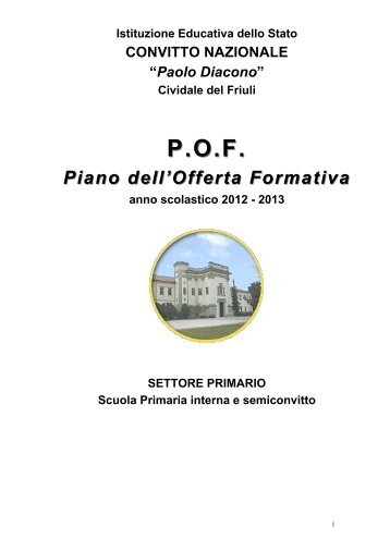 POF 2012 2013 Primaria - Convitto Nazionale Paolo Diacono