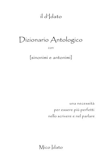 Dizionario Antologico - Domenico Mico Idato