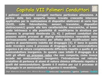 Cap 7 Polimeri Conduttori - Scienza dei Materiali