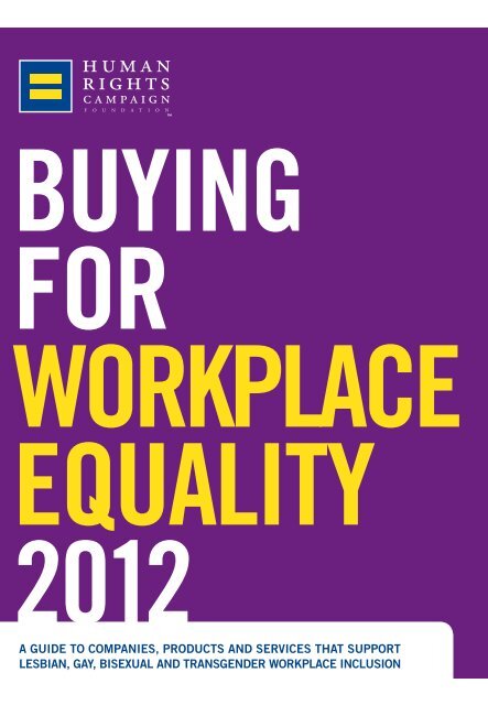 BUYING FOR WORKPLACE EQUALITY 2012