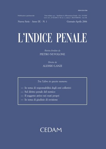 L'INDICE PENALE - Cedam