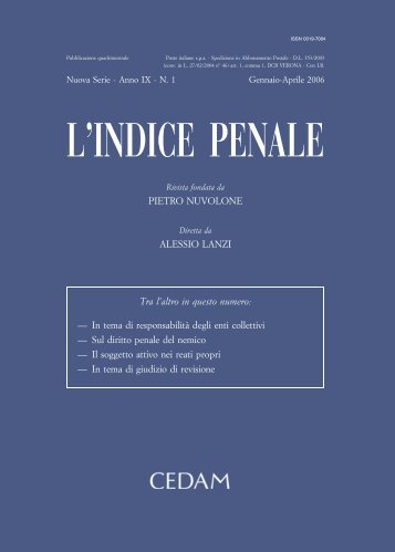 L'INDICE PENALE - Cedam