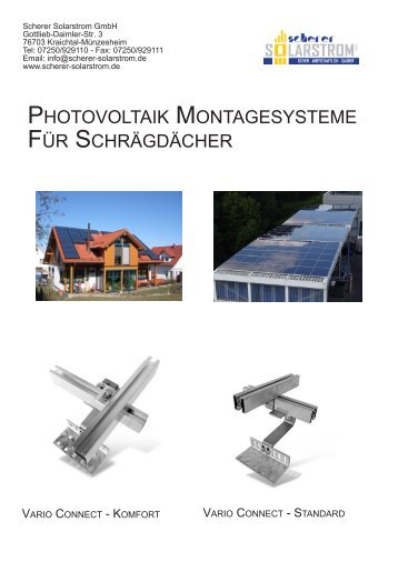 photovoltaik montagesysteme für schrägdächer - Scherer Solarstrom