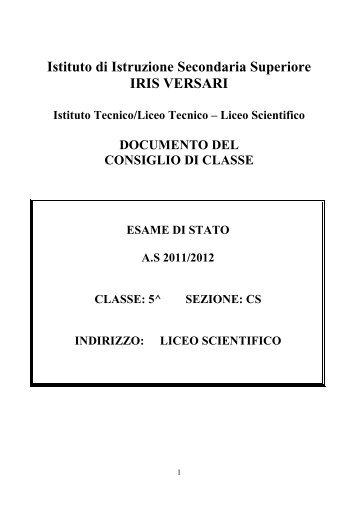 Documento CdC 5CS - Iris Versari