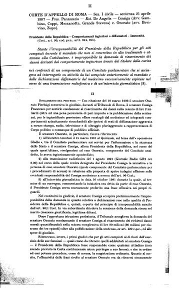 Corte d'Appello di Roma, Sezione I Civile, Sentenza 21 aprile 1997