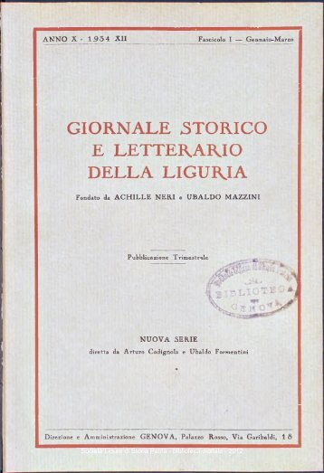 giornale storico e letterario della liguria - Società Ligure di Storia ...