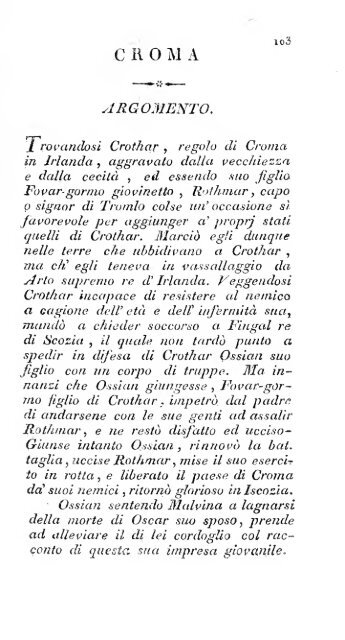 Poesie di Ossian, antico poeta celtico