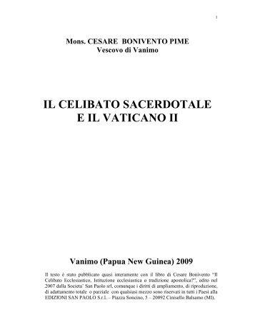 IL CELIBATO SACERDOTALE E IL VATICANO II