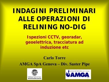 indagini preliminari alle operazioni di relining no-dig - ORS